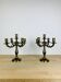 Paire de chandeliers laiton doré style classique, vintage