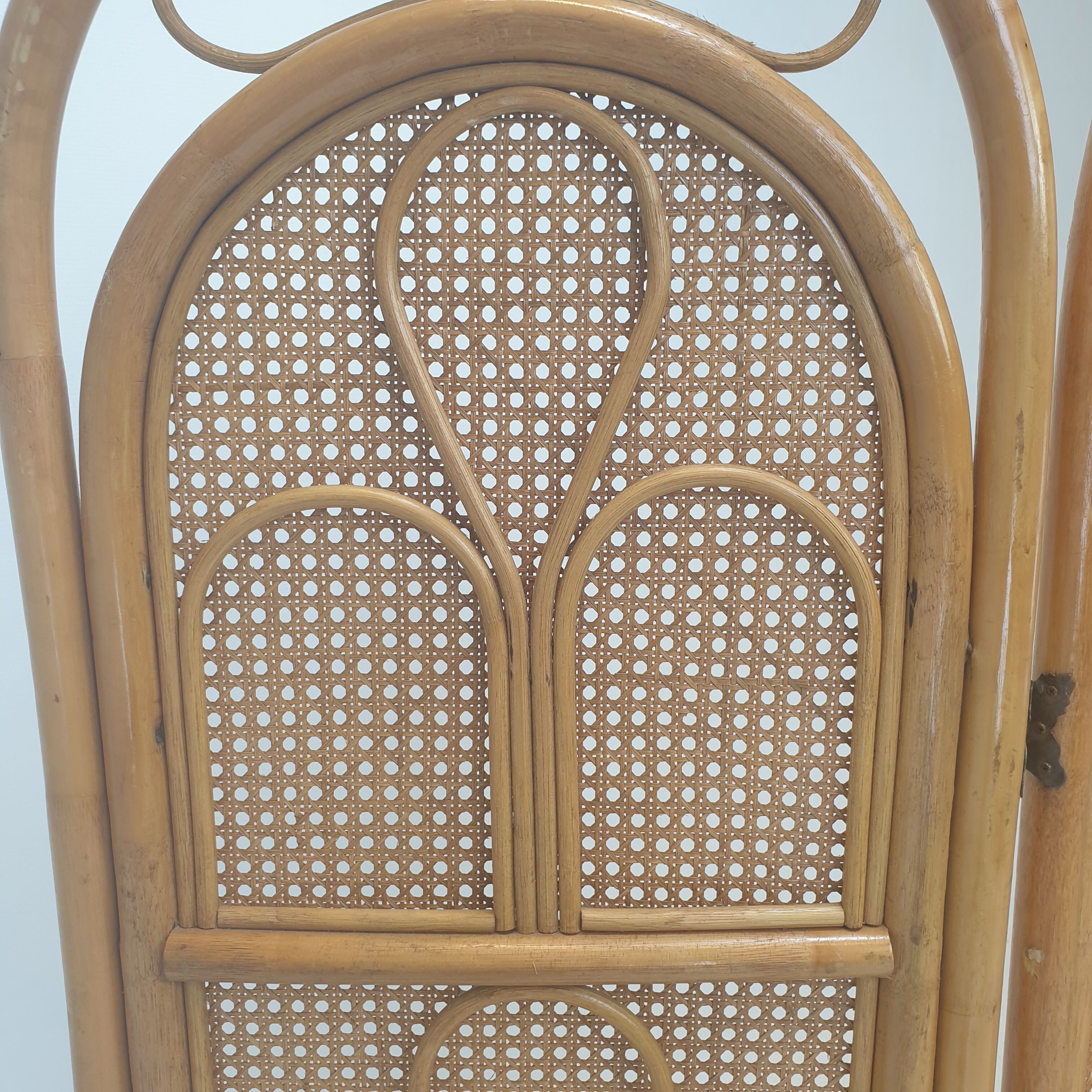 Italian rattan and wicker room divider 1960s