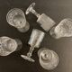 6 glasses on foot in engraved and blown crystal, height 12.5 cm