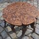 Modular coffee table in vine shoot marquetry.