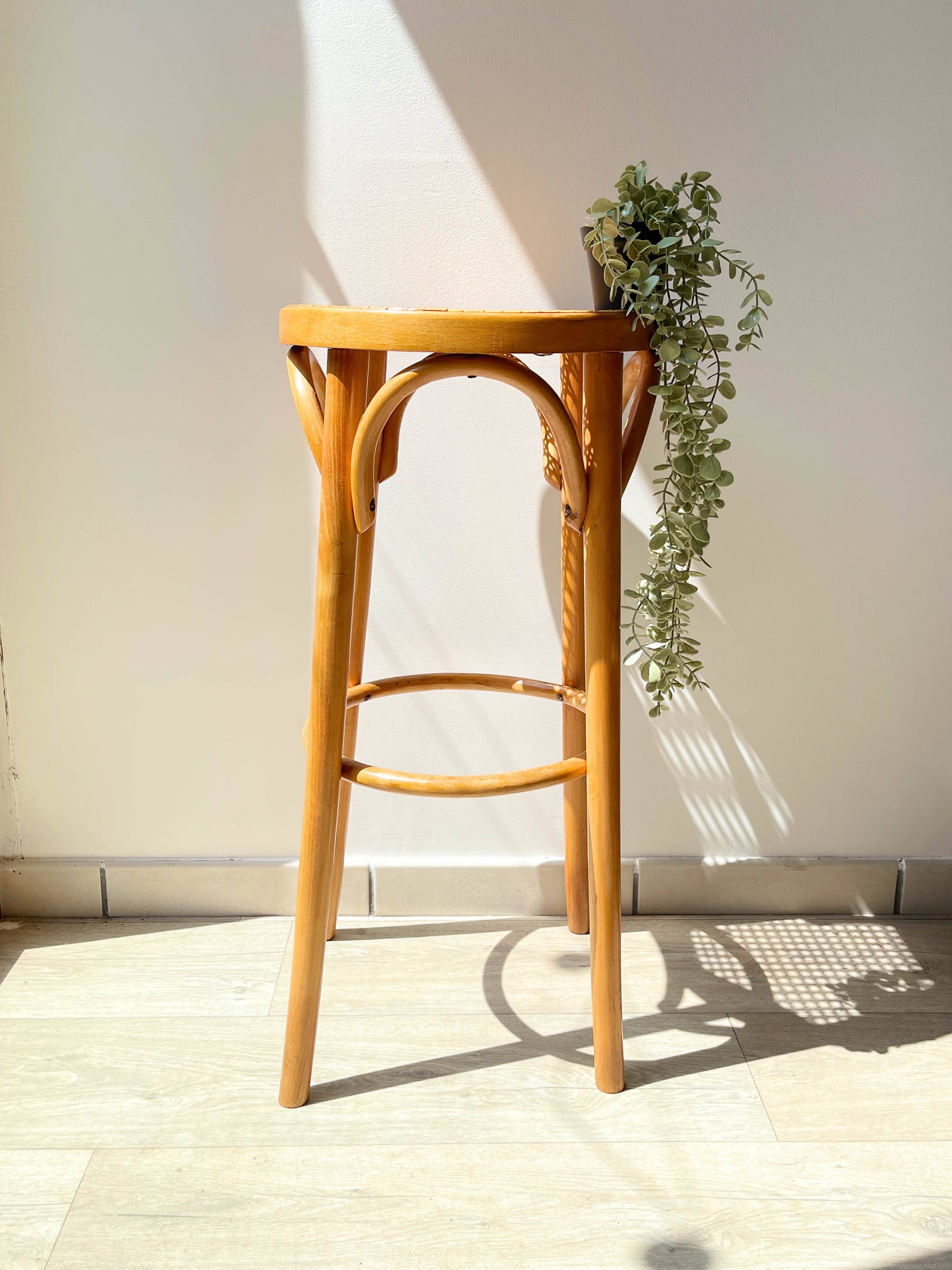 Bentwood and canework bar stool, 1950s