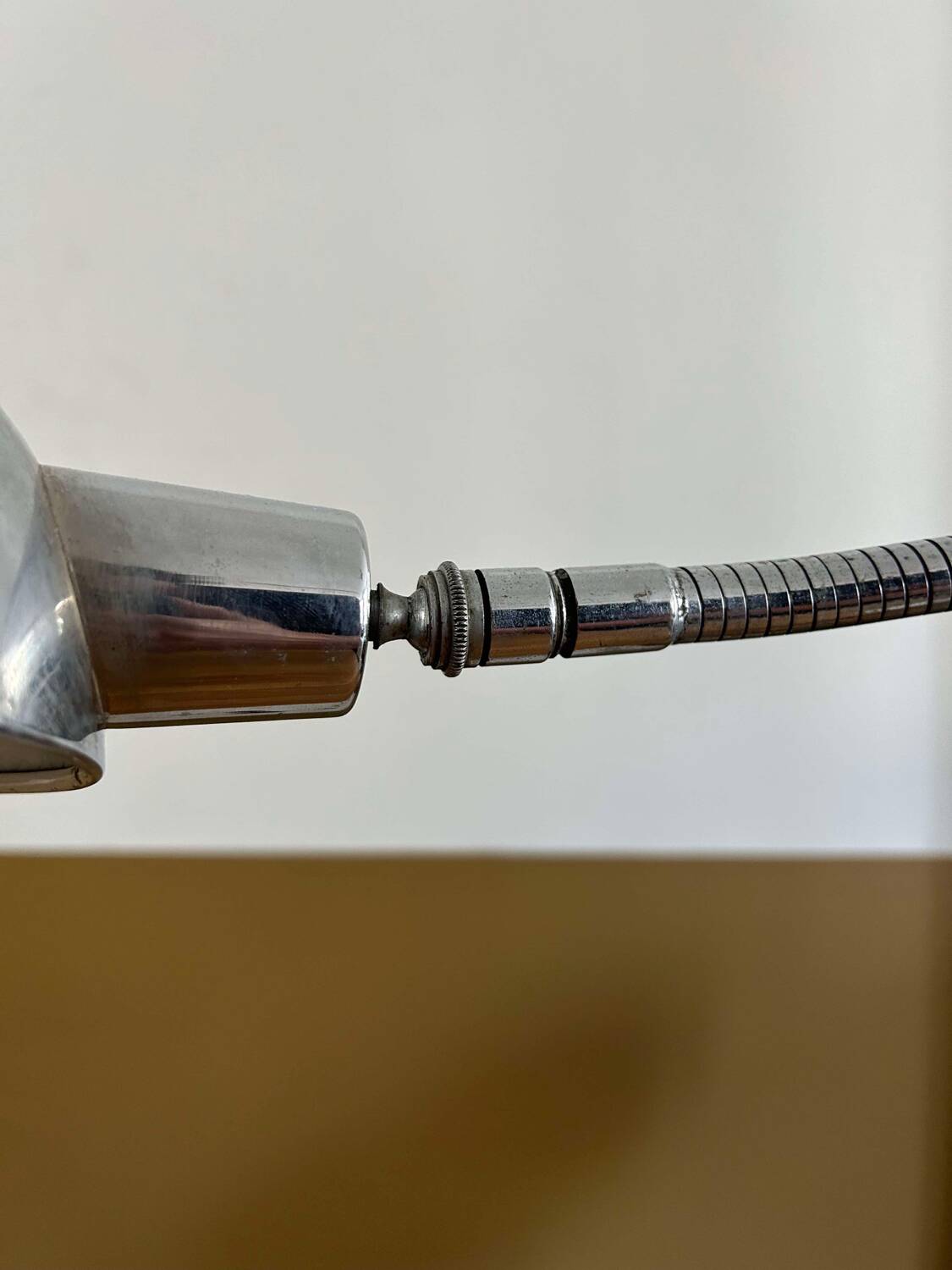 Adjustable desk lamp, chromed metal, France 1940