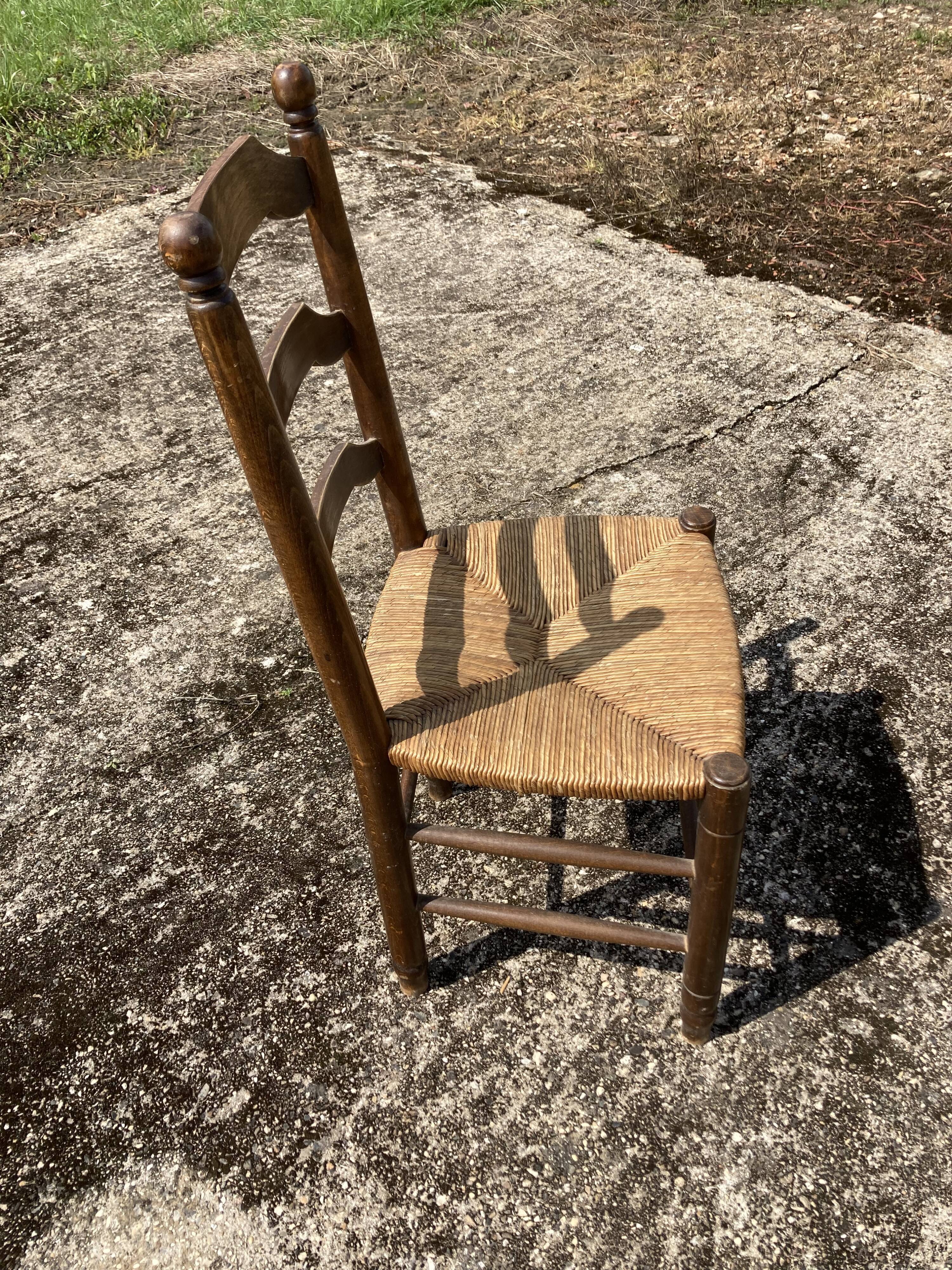 Set of 6 straw chairs