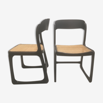 Paire de chaises Baumann bois noir