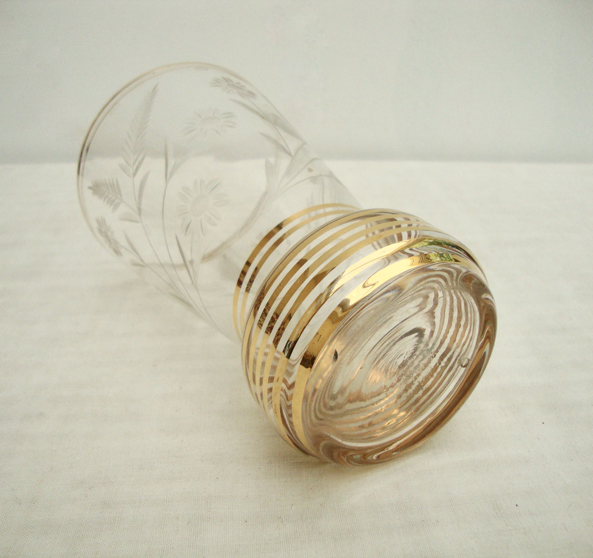 Engraved crystal vase