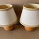 Set of 2 solid wood bedside lamps
