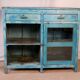 Ancien buffet en teck birmane patine bleue d’origine