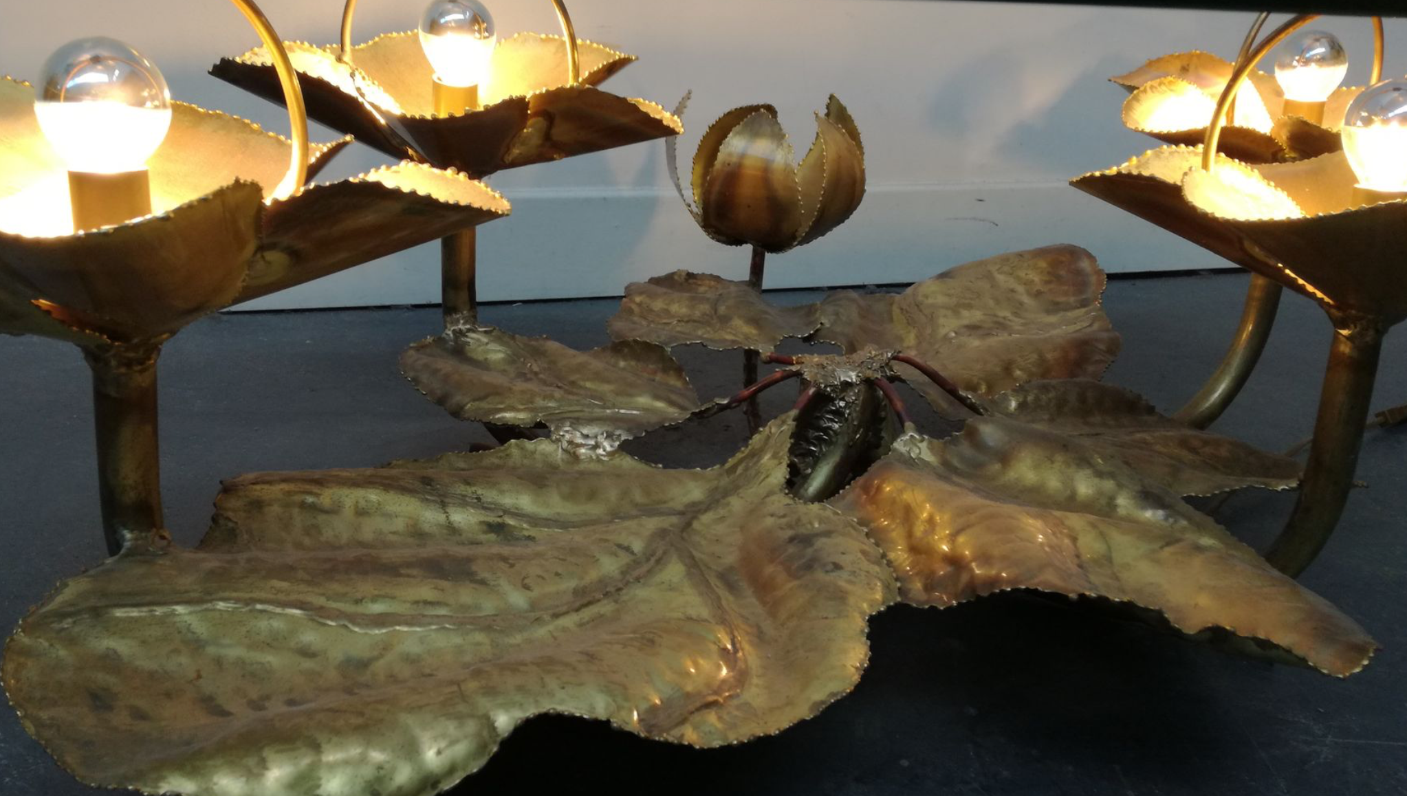 Brass coffee table by Henri Fernandez 1970s