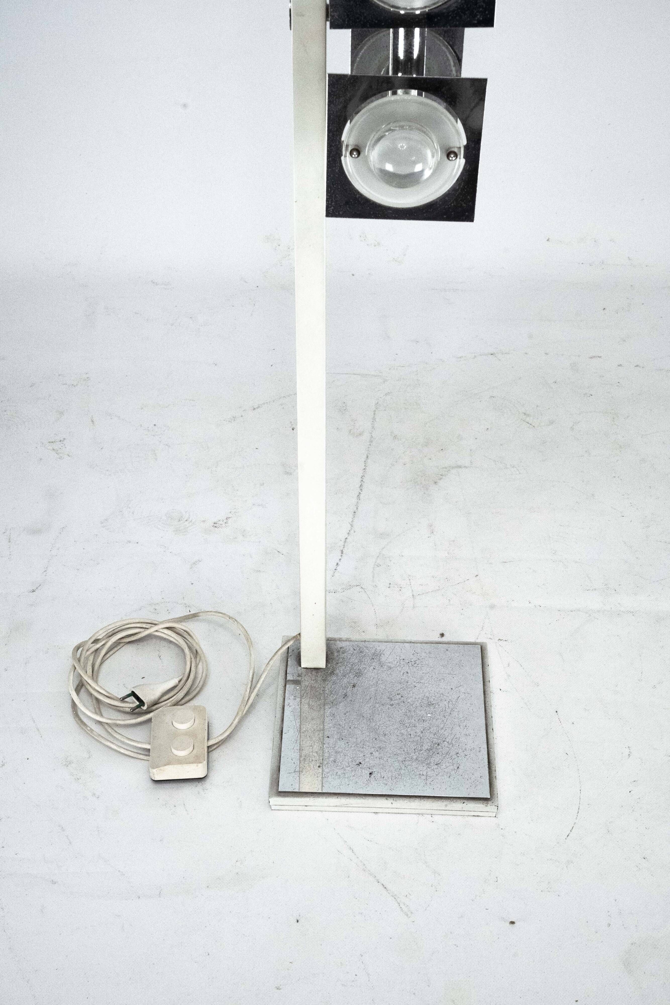 Mid-Century Chrome and Glass Floor Lamp attributed to Sciolari, Italy 1970s