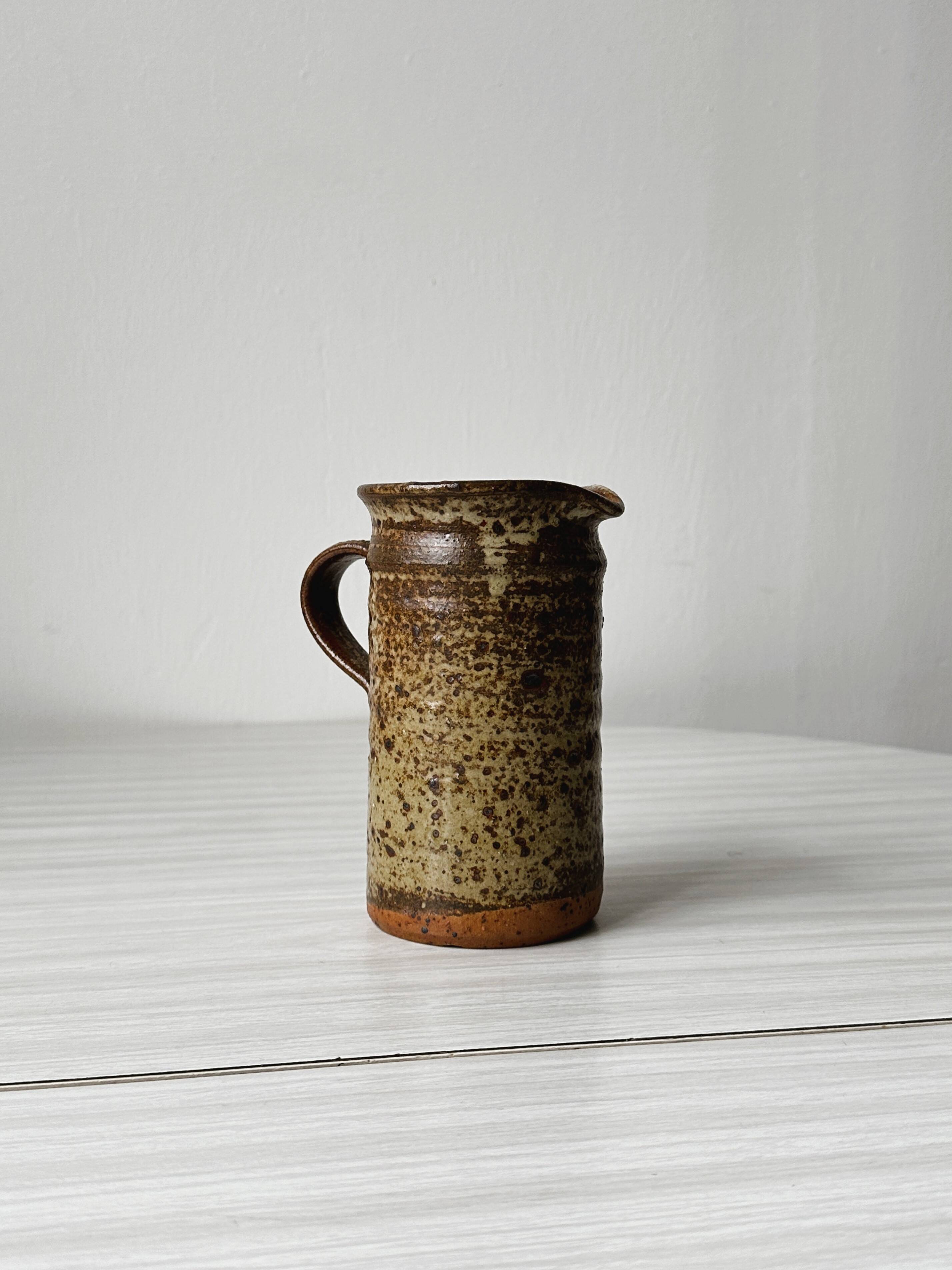 Pyrite ceramic stoneware pitcher signed Truchon Oletta Corse