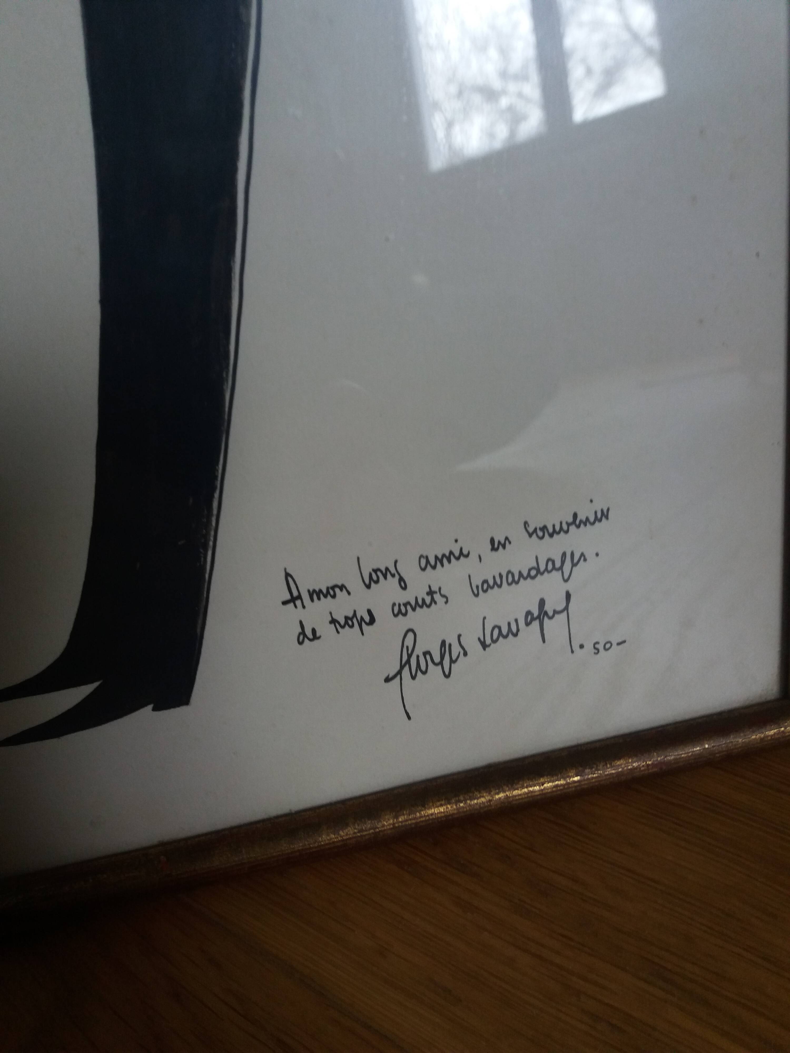 Caricature drawing signed by Georges Lavagne 1950