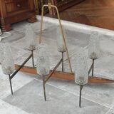Ancien lustre moderniste 6 feux Lunel