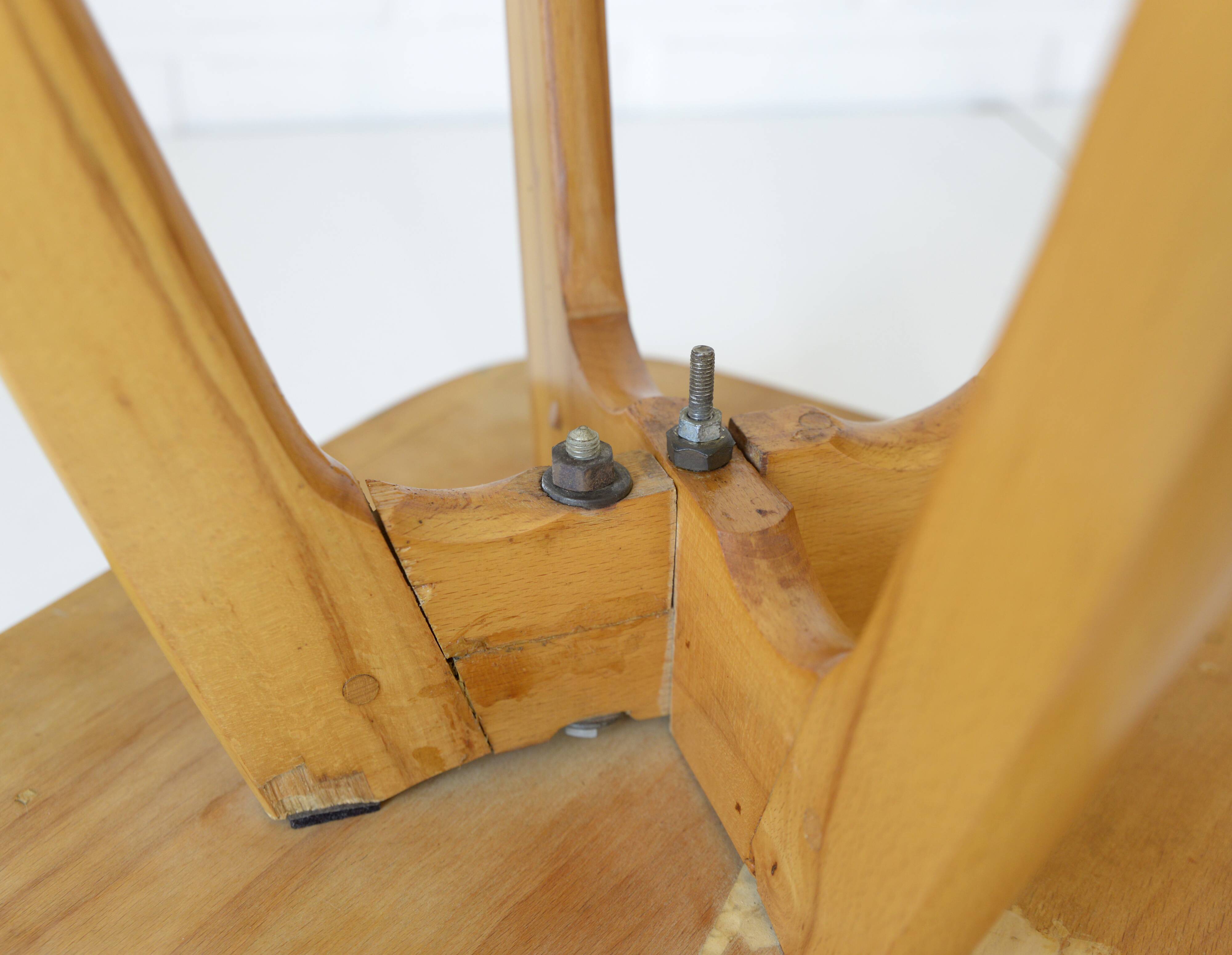 Vintage Kitchen Wooden Stools, Set of 2, Yugoslavia 1950's, Retro interior