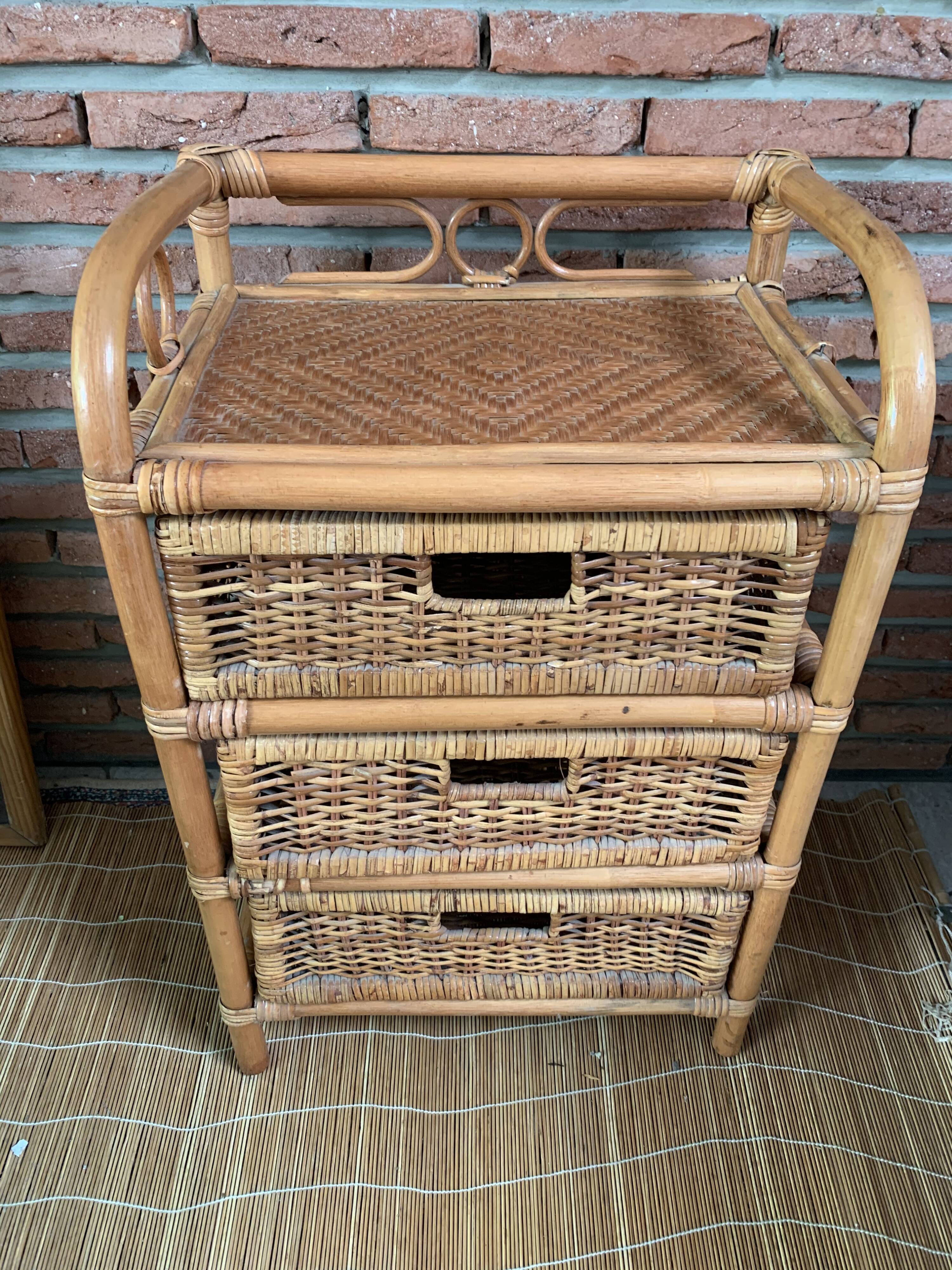 Rattan and wicker dresser