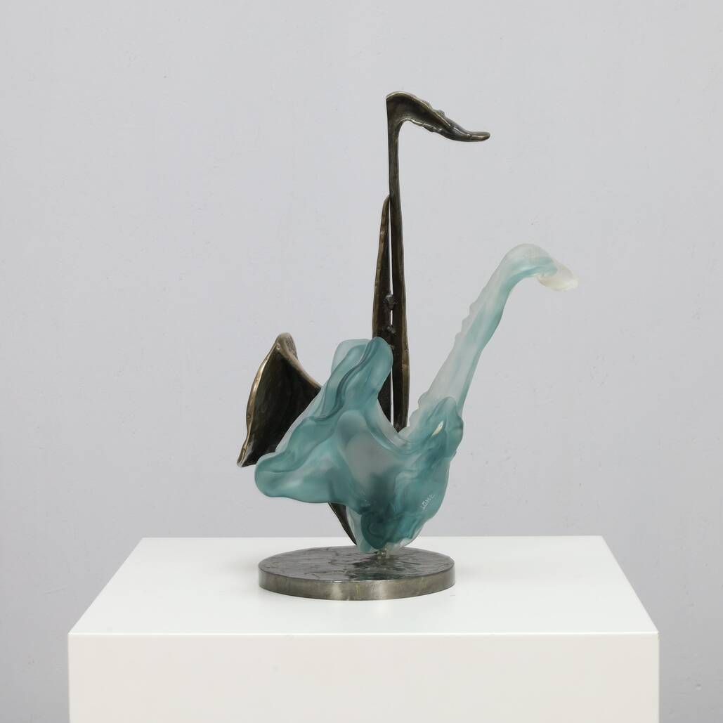 Sculpture “Saxophone” by Yves Lohe, 1980s