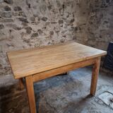 Vintage French baker's work table in chestnut, 1960s.