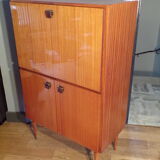 Vintage teak and leather secretary