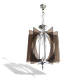 Lampe suspendue à 3 lumières en acrylique portugaise du milieu du siècle