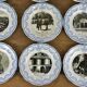 Set of 12 souvenir plates of Lourdes Digoin & Sarreguemines
