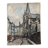 Maurice Fongueuse – Huile sur panneau – Église Saint-Séverin Paris