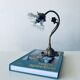 Vintage brass and glass flower lamp
