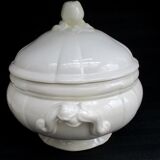 Old soup tureen Sarreguemines ivory
