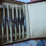Laufert 12-piece dessert or cheese knife set with silver ferrule
