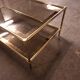Vintage 80's brass coffee table, glass tops