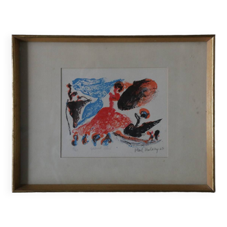 Paul Holsby, Spansk dans, Color Lithograph, 1967, Framed