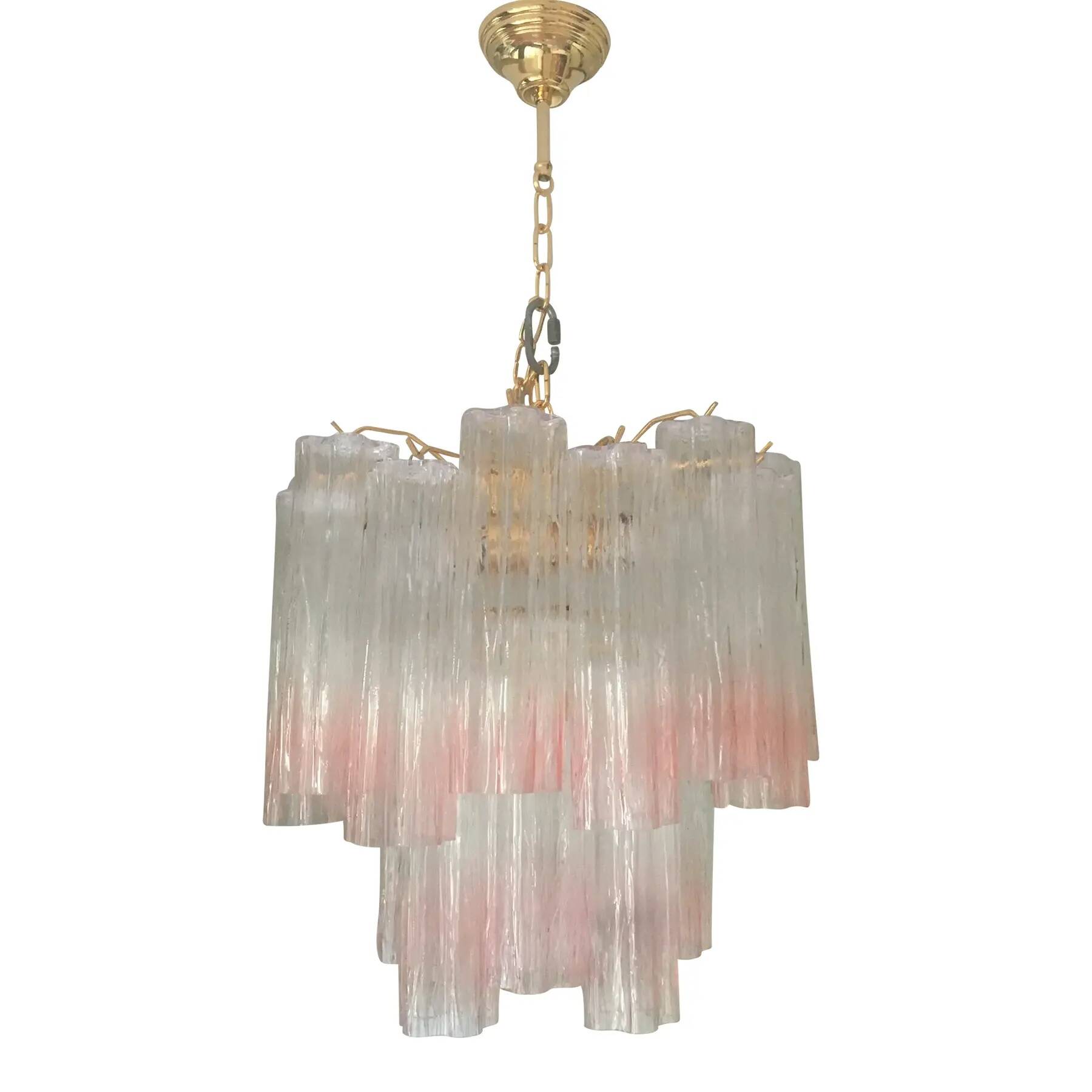 Venini-Style Murano Glass Tronchi Chandelier