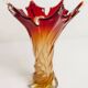 Murano glass vase by Fratelli Toso signed Murano orange and red