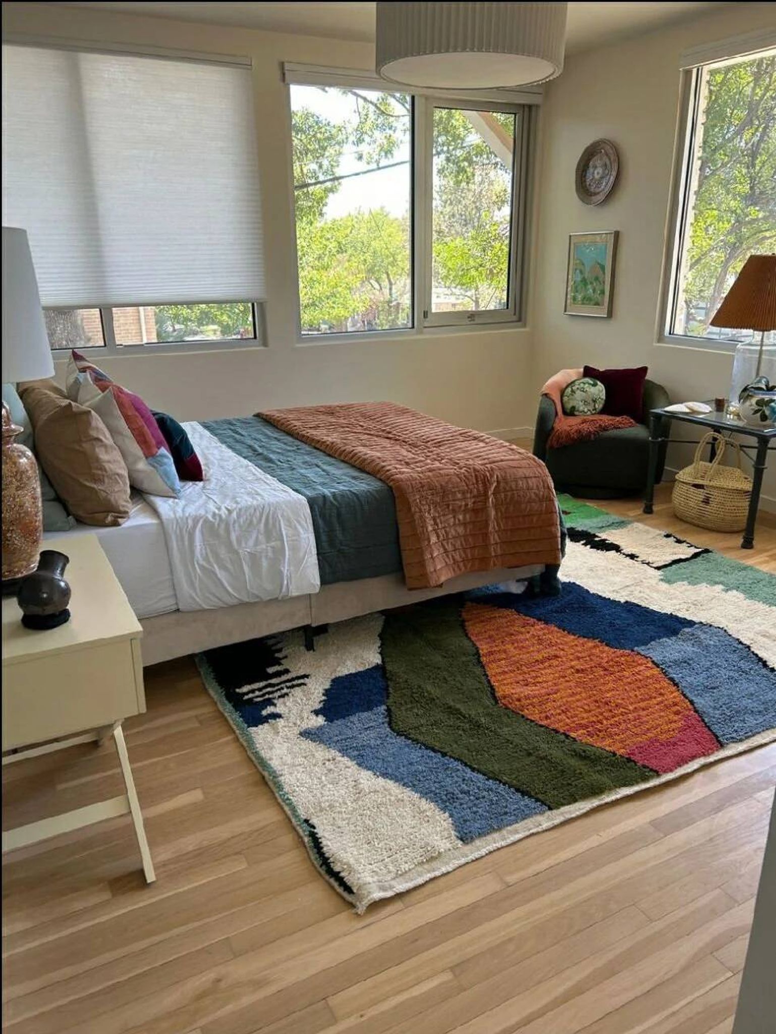 Handmade Berber rug, natural wool, 2.5x1.5 m
