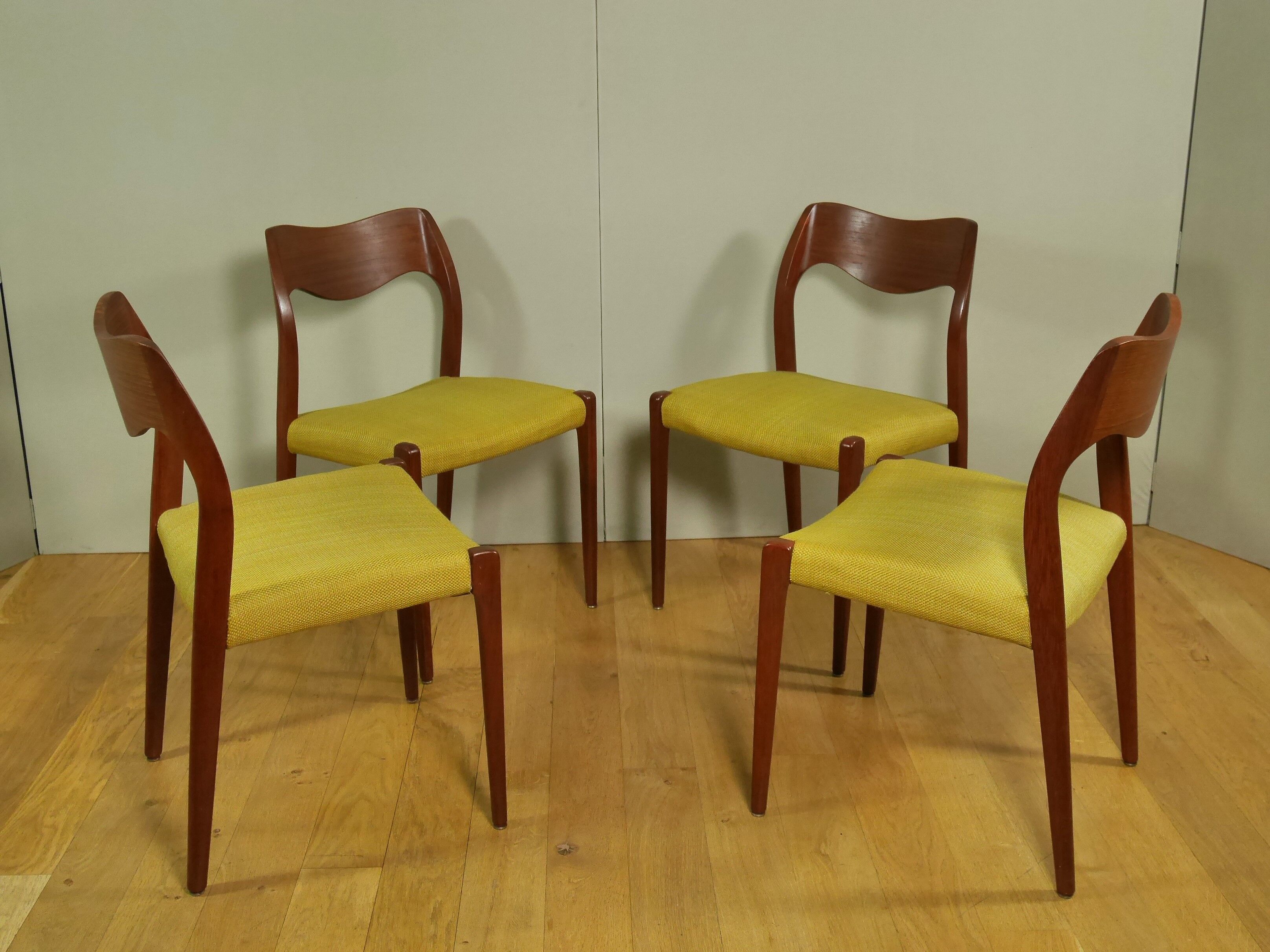 4 Scandinavian chairs by Niels O. Møller 1960 Denmark