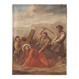 French painting Via Crucis from the 19th century