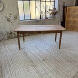 Beech and pine farmhouse table with spindle legs 170 cm