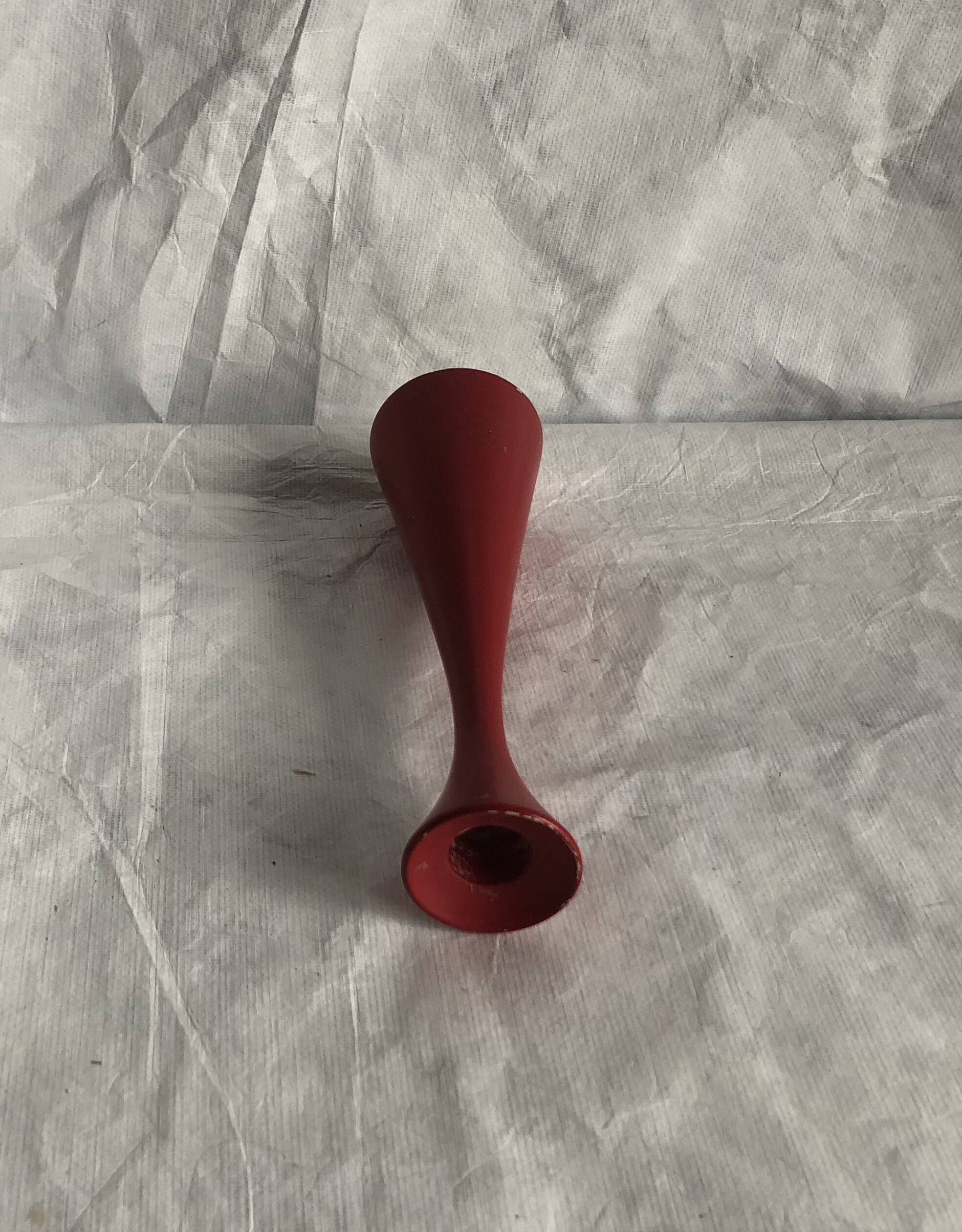 Scandinavian painted wooden candle holder, minimalist atmosphere