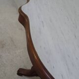 Violin pedestal table with marble top