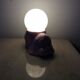 Vintage lamp dog ceramic opal globe 70s-80s