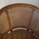 Half-moon rattan and hardwood armchair, early 20th century