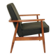 Modern living room chair deep olive green wool by M.Zielinski