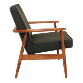 Modern living room chair deep olive green wool by M.Zielinski