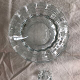 Old candy box in cut and chiseled smoked glass with ART DECO ears of wheat decorations