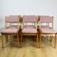 Vintage fuchsia boucle chairs - set of 6