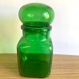 Bocal en verre vert vintage 1970