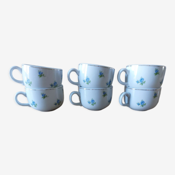 Tasses à café motif floral bleu
