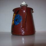 Painted enamelled teapot