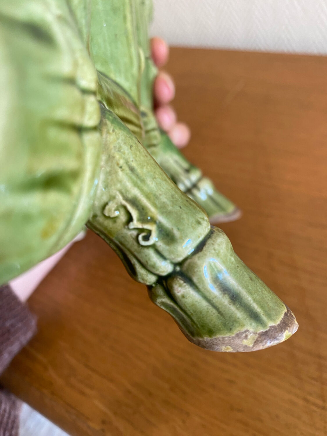 Art Nouveau earthenware vase with bamboo decoration circa 1900