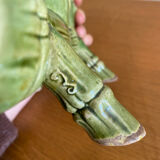 Art Nouveau earthenware vase with bamboo decoration circa 1900