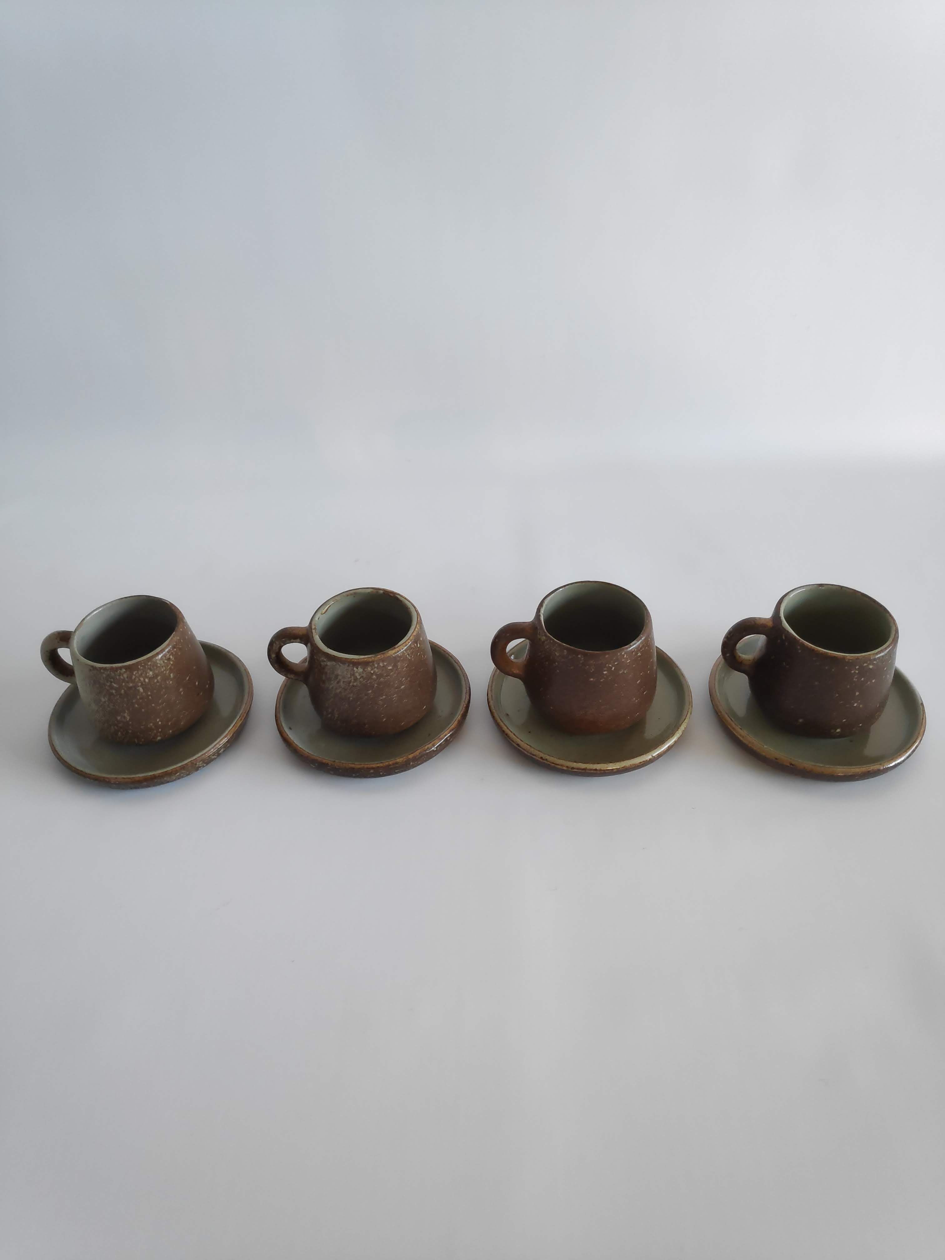Vintage coffee service in Brown sandstone of the years 60
