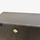 Pierre Vandel Paris Black Lacquered French Cabinet with Shelving Display